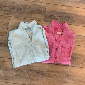 Express Boyfriend Button Up Shirts